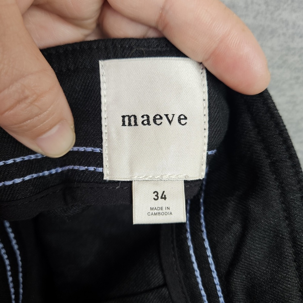Maeve Anthropologie Womens Black Linen Shorts Size 34 - Picture 5 of 8